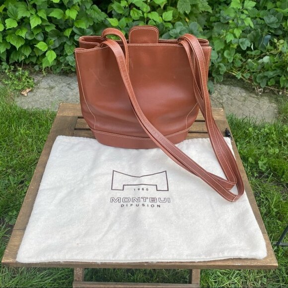 Montbui Difusion Leather Tan  Crossbody Purse - Picture 8 of 13